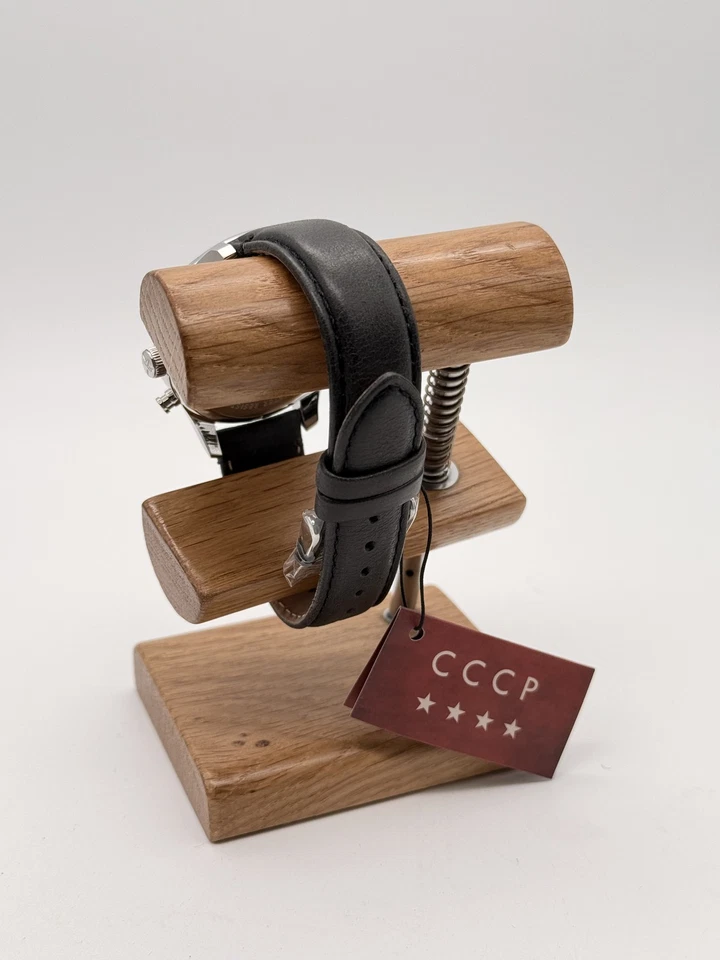 CCCP Chronograph Herrenuhr Klassisch Edelstahl Lederarmband schwarz Datumsbox - Bild 4 von 4