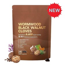 Wormwood Black Walnut Clove Capsules, 6600mg Cleanse, Detox, IntestinalGuard
