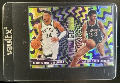 2024-25 Donruss Optic Giannis Antetokounmpo Kareem Abdul-Jabbar Illusion Holo #4