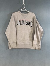 Vintage Ralph Lauren Polo Jeans Co Gray Crewneck Sweatshirt Spellout Logo XL Y2K