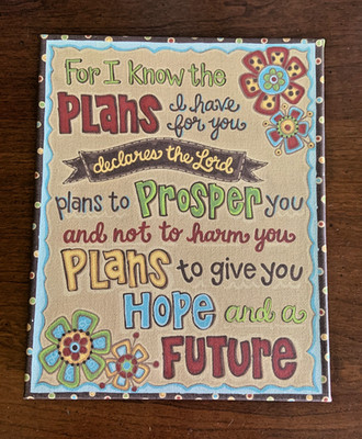 10'' x 8'' Christian wall art canvas Jeremiah  29:11