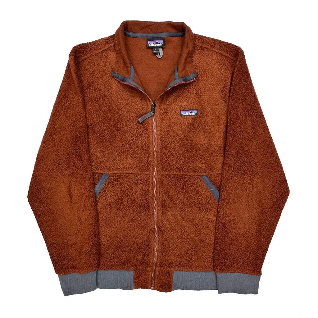 Patagonia Fleece Jacket - Large Brown Polyester
