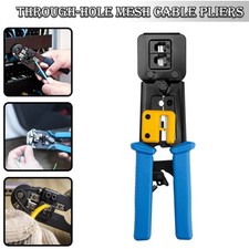 RJ12/RJ45 Crimp Tool Pass Through Cat5 Cat5e Cat6 Crimping Tool Wire B