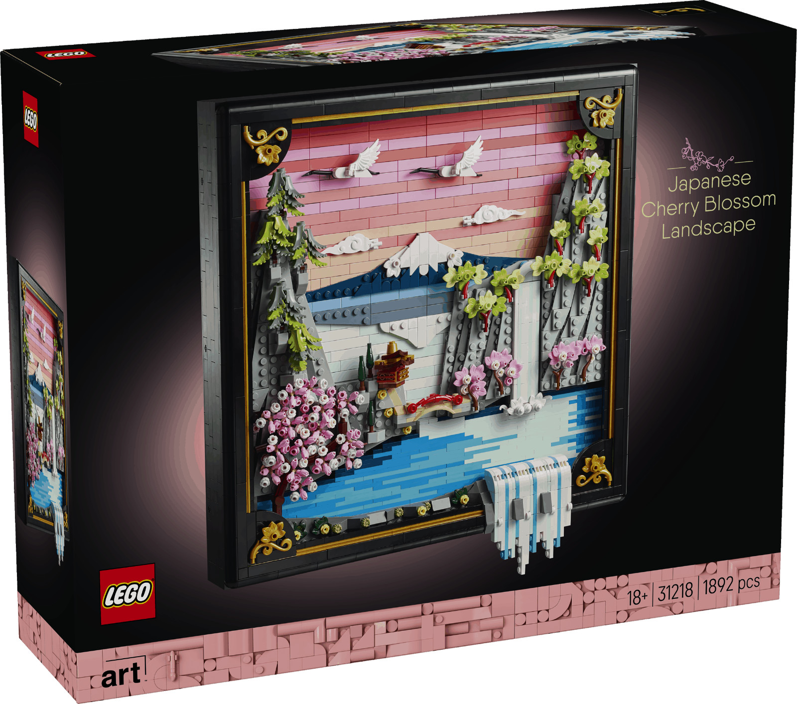 Lego Unisex Black Art Japanese Cherry Blossom Landscape Wall Art 31218 - Image 2