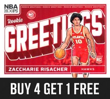 Zaccharie Risacher 2024-25 Hoops Rookie Greetings #15 Atlanta Hawks