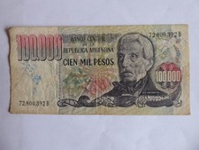  100,000 Pesos  Argentina Banknote (1979-1983) - Used decent condition