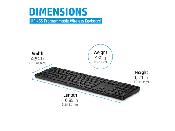 Teclado inalámbrico programable HP 455 para empresas, imagen 7