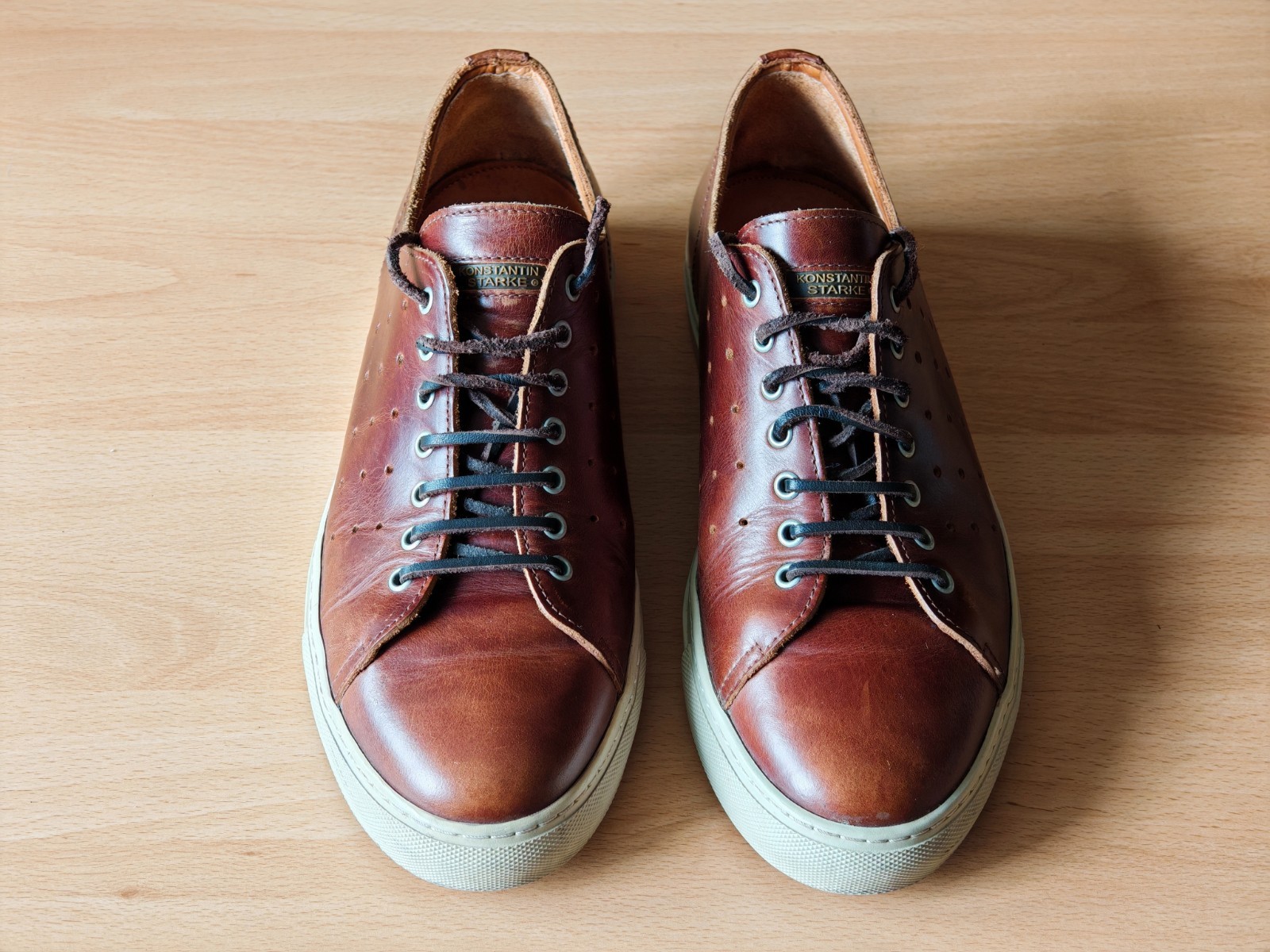 Zapatillas de cuero de verano Konstantin marrón fuerte talla 44 NP 279 €