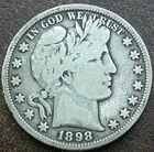US 1898 Barber Half Dollar  **