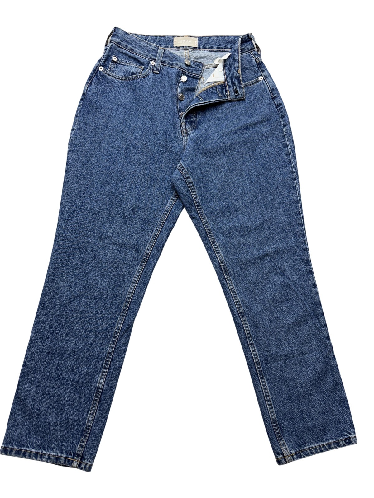 Everlane The Curvy 90s Cheeky Straight Jeans Womens 28 Ankle Blue High Rise
