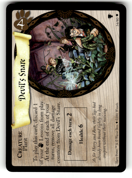 2001年 Harry Potter TCG 英語版 Harry Potter Devil's Snare 2001 Trading Card Game Wizards 34/80 | eBay