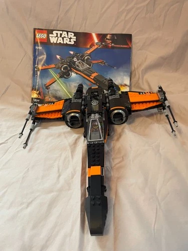 LEGO Star Wars 75102 Poe's X-Wing - Near Mint - Assembled - NO BB-8 - W/ Manual