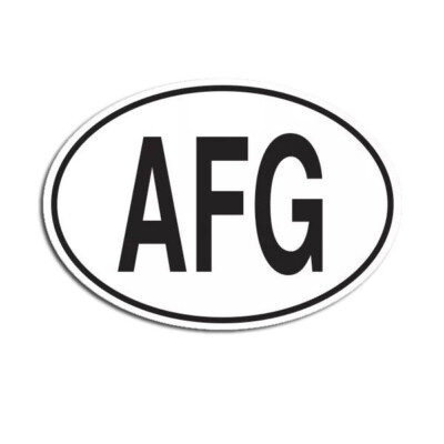 AFG Afghanistan Country Code Oval Sticker