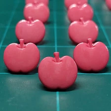 Vtg Dill Buttons Pink 14mm Lot 26 count Apples Plastic Shank Children Sewing