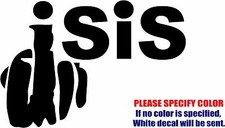 Middle Finger ISIS 02 anti terrorism Decal Sticker Funny Vinyl Car Window 12"