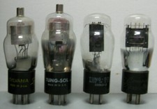 Vintage Radio Vacuum Tubes 2x Tung-Sol, Sylvania, Cunningham Radiotron