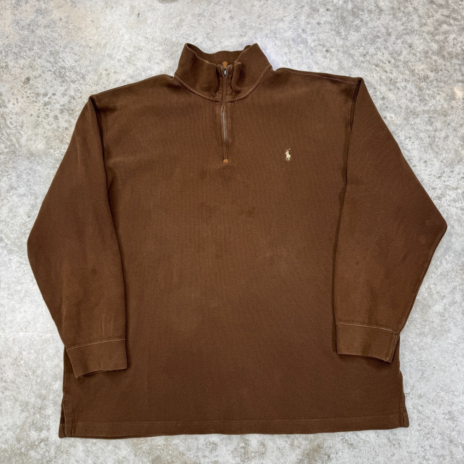 Polo Ralph Lauren Maglione Adulto 3XL Alto Marrone 1/4 Zip