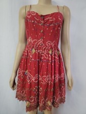 FREE PEOPLE Gold Embroidery Size S Women's Skater Dress #H