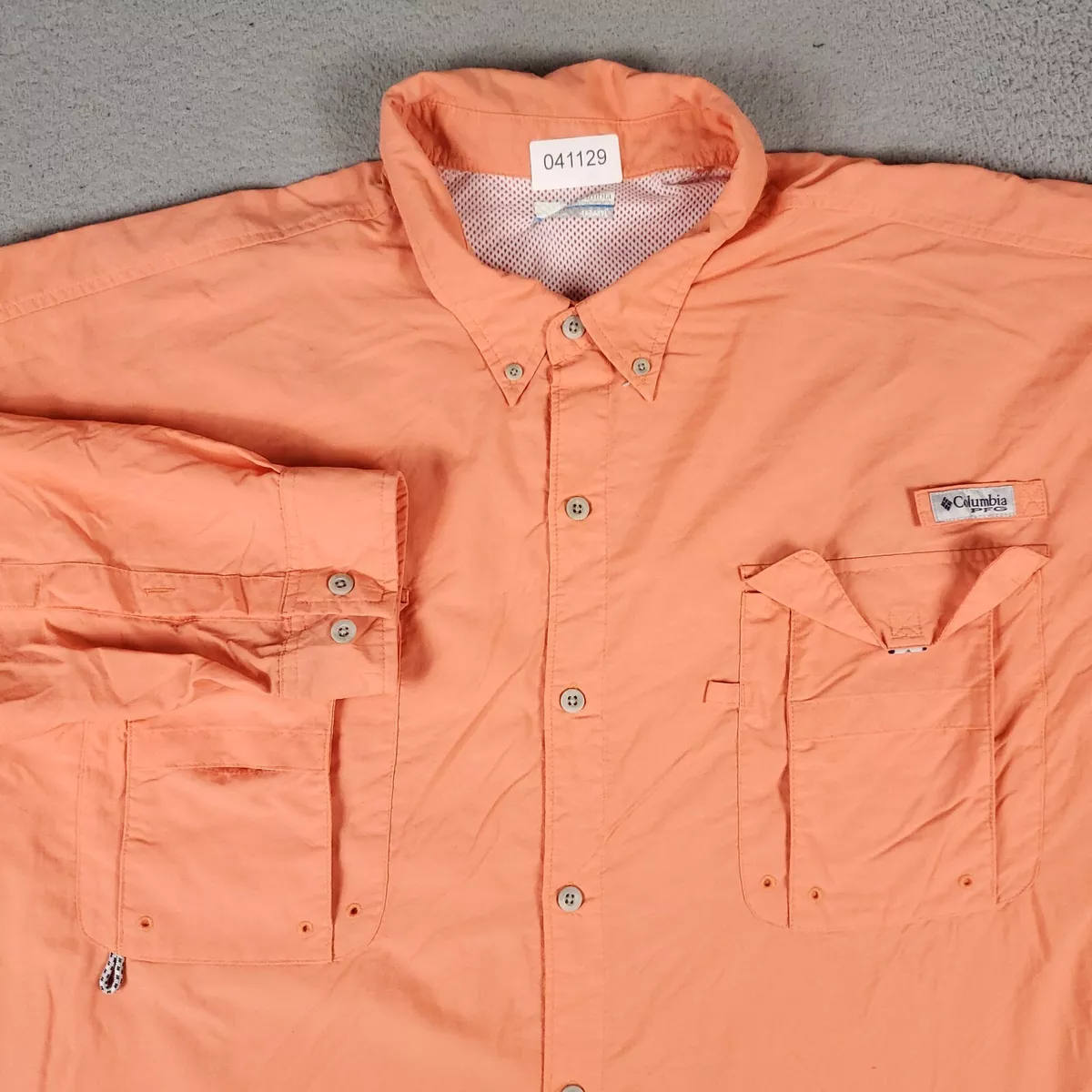 Columbia Shirt Mens Orange 4XT PFG Vented Fishing Button Up Long Sleeve