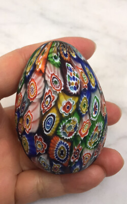 Vintage MURANO Art Glass Millefiori Egg Paperweight | eBay