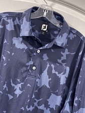 FOOTJOY Men  s Medium Performance Polo Shirt Blue Camo Fast Shipping MED