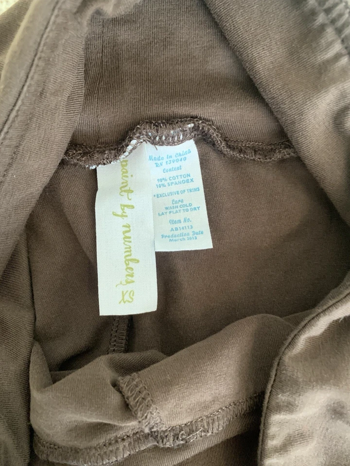 Matilda Jane Capri Leggings Pantalones Pequeños Marrón Botón Acento Tejido Pintura por Número Foto 4 de 4