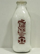 SSPQ Milk Bottle Oakhurst Dairy PORTLAND ME Egg Nog Collector's Edition Acorn 94