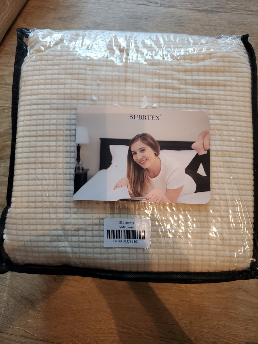 Slipcover Sofa, Ivory SUBRTEX New Zippered Packaging