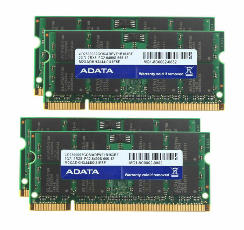Adata 2G 4GB 8GB 20 GB RAM DDR2-800Mhz PC2-6400S 200Pin SODIMM