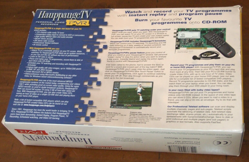 Hauppauge TV PVR TV-TUNER card with remote, PCI, IN BOX - hardly used - Picture 3 of 6