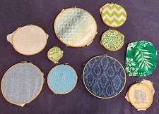 Blue Green Embroidery hoop Fabric Wall Art Hanging Nursery Decor Boy
