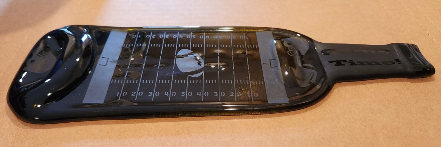 Homemade Football Field Etched Glass Bottle Bar Decor Brown Art Decorative Sport
