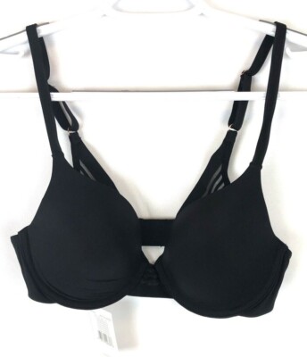Le Mystere Womens Second Skin Back Smoothing T-Shirt Bra Black Size 32C