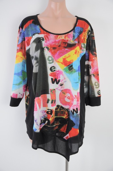 Taking Shape TS Top Blouse Tunic Womens Plus Size Large 3/4 Sleeve Graffiti