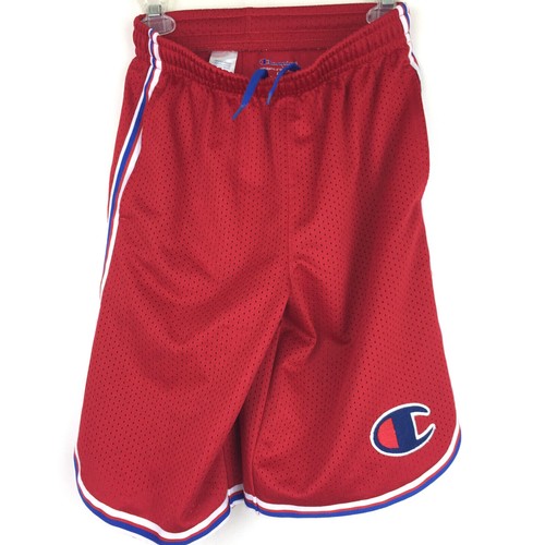 Champion Boys Large (24-28 in Waist) Red Mesh Drawstring Big Logo Gym Shorts - Picture 5 of 9