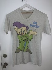 Vintage Disney  im Dopey For You  Double Sided Gray T Shirt Xtra Long One Size