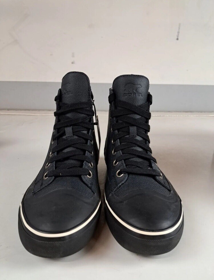 SOREL MENS CHEYANNE METRO HI WATERPROOF LACE UP BOOTS BLACK  display picture 1