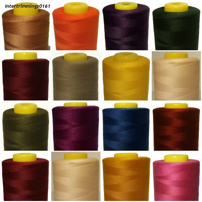 120s NÄHFADEN 100 % GESPONNENES POLYESTER 5000 JAHRE X4 KEGEL, VERSCHIEDENE FARBEN, KUNST VG1