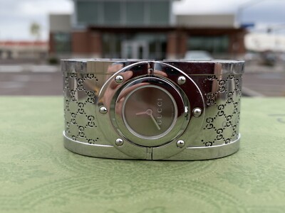 Bracelet Gucci 112 Watch Gucci Twirl 112 GG Brown Dial Cuff Watch