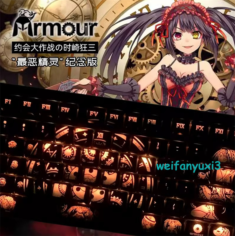 DATE A LIVE Tokisaki Kurumi 108keys RGB Hot Plug Mechanical Keyboard USB Type-C