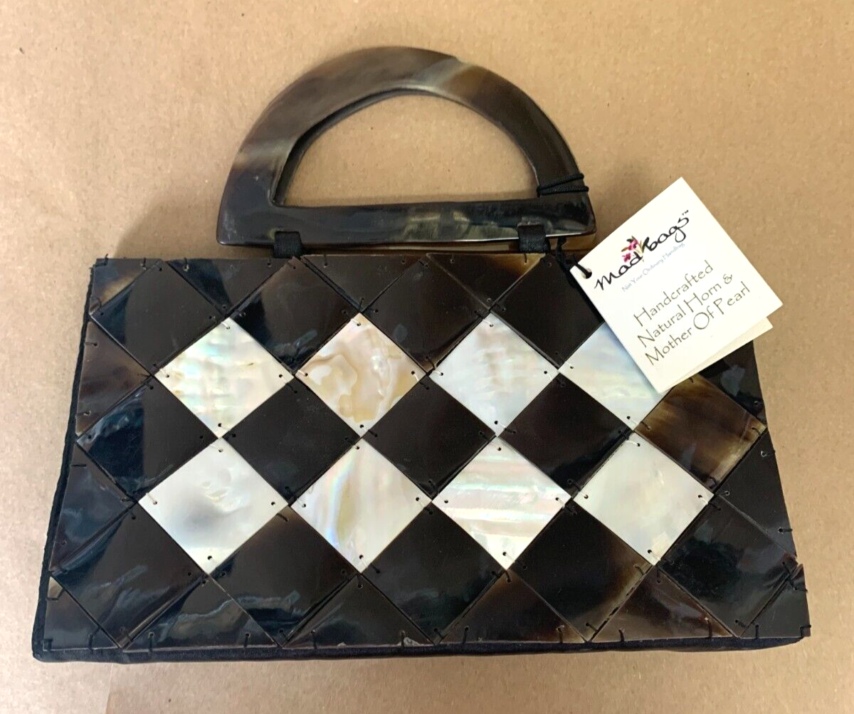 Mad Bags Handcrafted Natural Horn Mother of Pearl Handbag  display picture 2