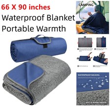 Waterproof Outdoor Blanket with Sherpa Lining,Windproof Triple Layers Warm Comfy