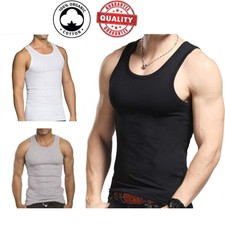 Men's Mix Color 100 Cotton A-Shirt, Tank Top, Tag-free Wife-Beater Ribbed Under