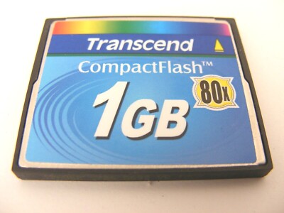 1GB Compact Flash Card 80x ( 1 GB CF Karte ) TRANSCEND gebraucht