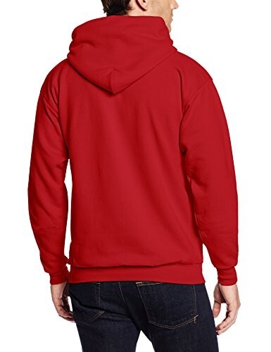 Hanes Herren Ecosmart Pullover Hoodie TIEFROT LARGE Sweatshirt Fleece warm - Bild 2 von 5