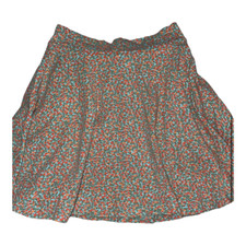 Matilda Jane Girls Circle/Twirl Skort Sz 6 Green with Oranges Print