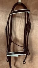 Dressage/Event Bridle NEW Black ENGLISH Leather Large Horse Padded NOSEBAND NEW