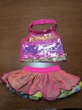 BABW Build a Bear Fancy Sequin Front Halter Top  Tutu Skirt Set Teddy Clothes