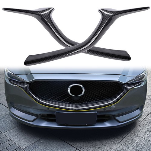 Carbon Fiber Black Front Center Grille Grill Cover Trim For Mazda CX5