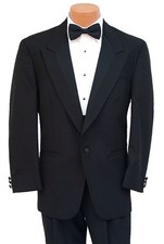 40 Long Mens Black After Six Tuxedo Package Wedding Groom Groomsman Gala Tux
